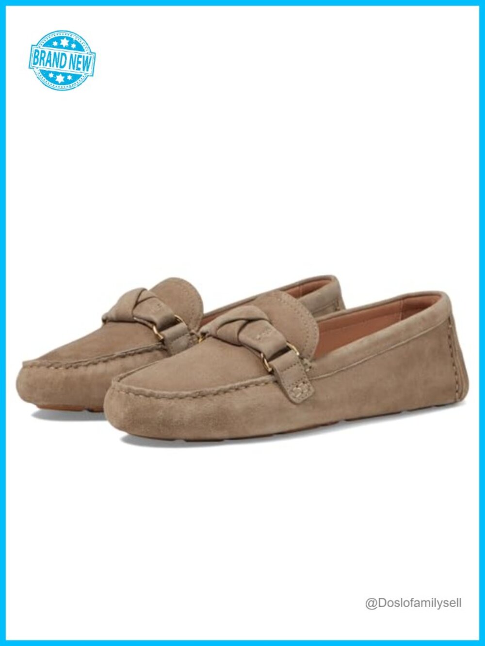 Suede Driver Loafers with Knot Detail & D Ring Hardware
